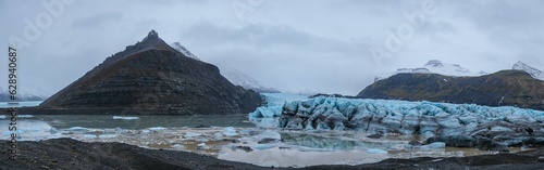 Breathtaking view of a majestic glacier in Reykjavik, Iceland