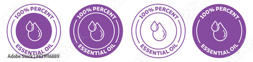 100% natural essential oil icon set. aromatherapy oil vector stamp. organic scent fragrance emblem.