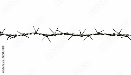 barbed wire isolated on white