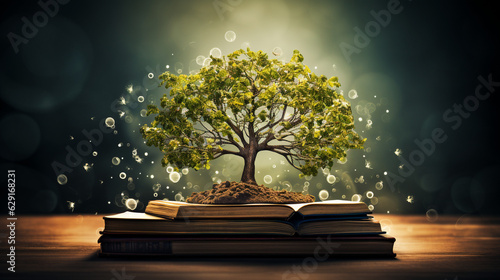 A visual metaphor of a teacher as the roots of a tree, nurturing growth and knowledge 