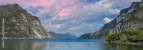 Como lake in Italy, view from Lecco