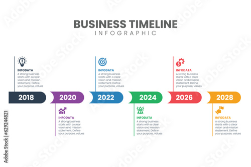 Vector illustration business timeline infographic chart template design