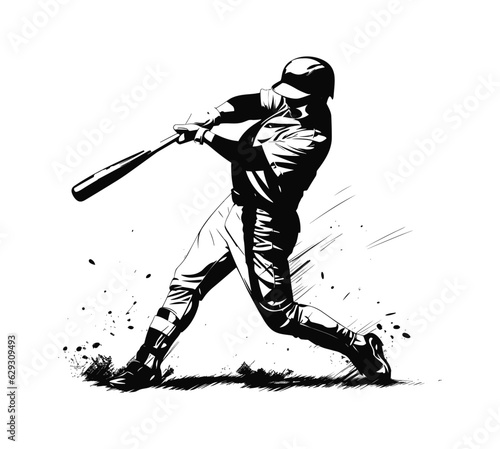 Hand drawn baseball player vector