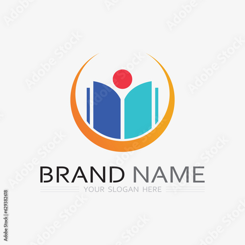 Book logo vector and illustration education icon