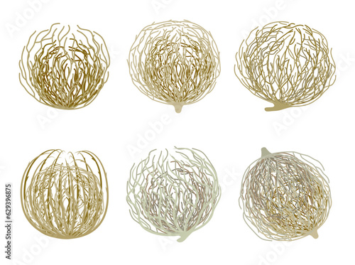 Cartoon tumbleweed plant dry rolling stems dead decoration in western movie set isometric vector