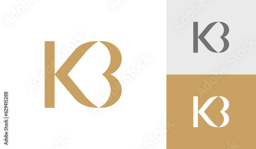 Letter KB initial monogram logo design