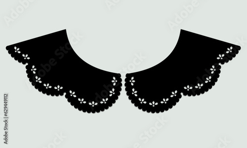 black cotton collar lace design vector.
