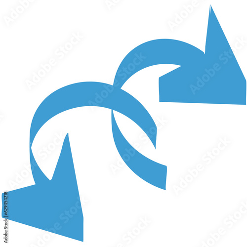 Digital png illustration of blue spiral arrows on transparent background