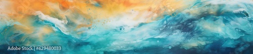 abstract background with water, sun, blue, yellow 