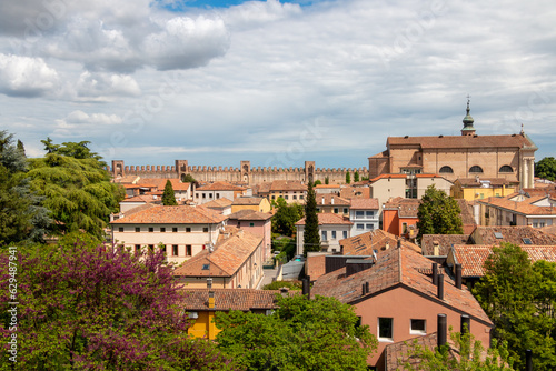 the old city of Cittadella seen from the walls that surround it.