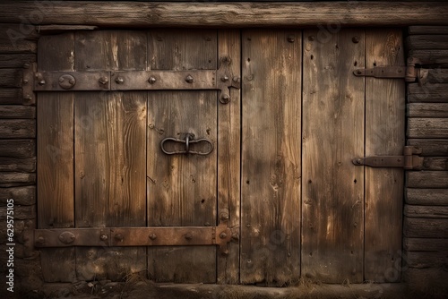 Secret Entrance to the Past: Discovering an Old Wooden Trapdoor in a Rustic Vintage House with Texture of Brown Wood Wall. Generative AI