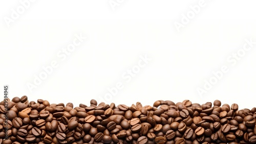 Coffee Bean Banner isolated on white with copy space.