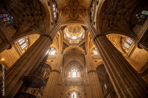 Detail of the impressive interior vaults of the cathedral of Salamanca, Castilla y Leon, Spain