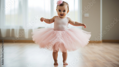 Baby dressed as a ballerina