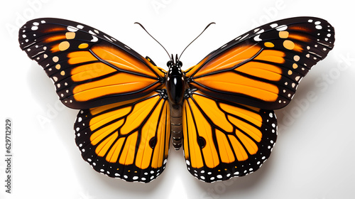 Monarch Butterfly (Danaus plexippus) White background