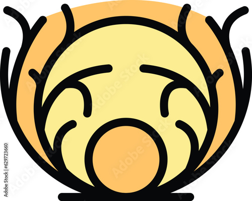Old tumbleweed icon outline vector. Dead bush. Wind ball color flat