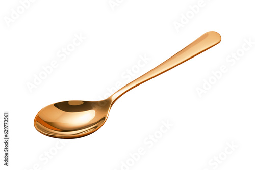 golden ice spoon on red background