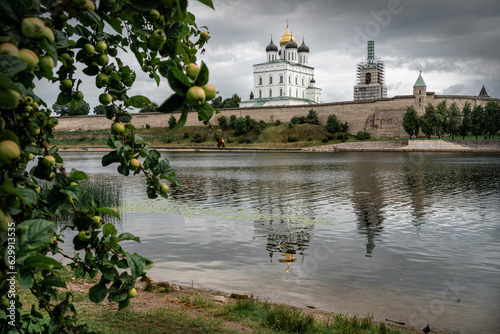 View of the Pskov Kremlin (Krom) across the river.