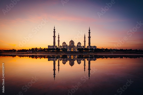 The Sheikh Zayed Mosque at Sunset