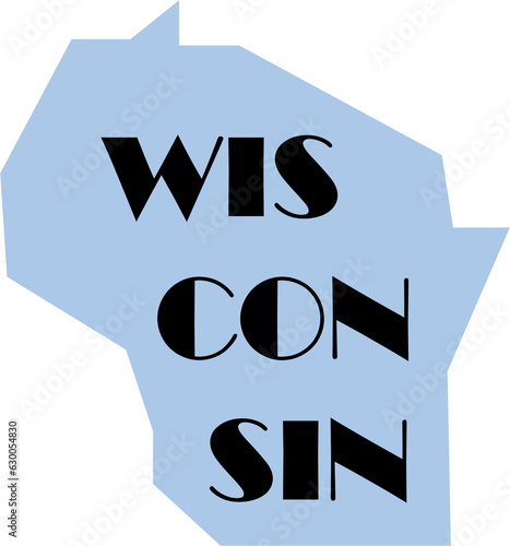 outline drawing of wisconsin state map.