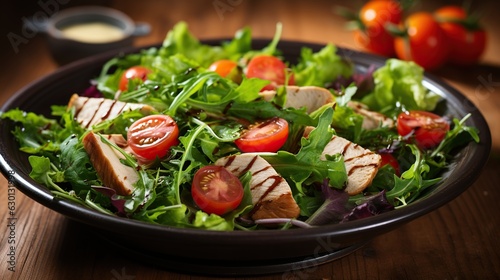 Delectable Chicken and Tomato Salad with Mixed Greens
