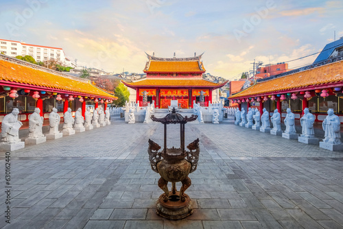 Nagasaki, Japan - Nov 28 2022: Confucius Shrine (Koshi-byo) built in 1893 by Nagasaki's Chinese community dedicated to the revered Chinese philosopher Confucius in Japan