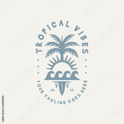 Tropical Vibes Logo Design Template