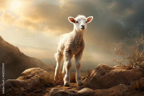 the lamb as a significant symbol in biblical contexts, reflecting themes of sacrifice and redemption Generative AI