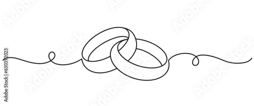 Wedding ring line art vector illustration