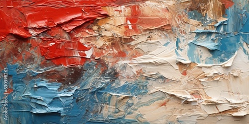 Generative AI, Closeup of impasto abstract rough colorful art painting texture