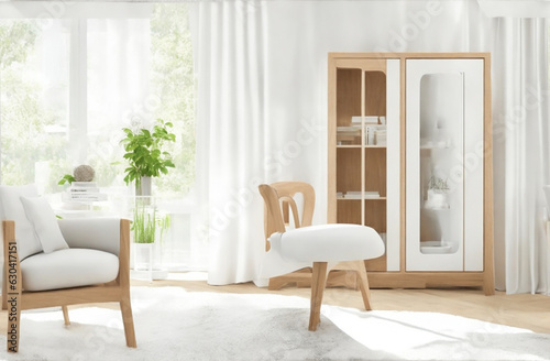 Default_Wood_armchair_and_cabinet_in_white_living_room_with_co_1
