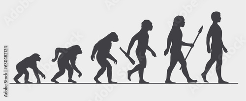 Evolution of man - Vector illustration of human evolving from primate to the modern man