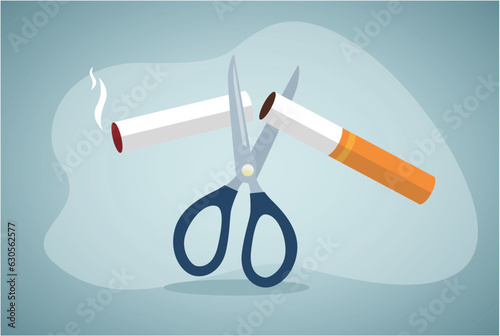Smoking, Quit smoking. Scissors cut off cigarettes.No smoking.