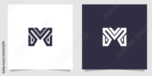 letter m with horse logo design