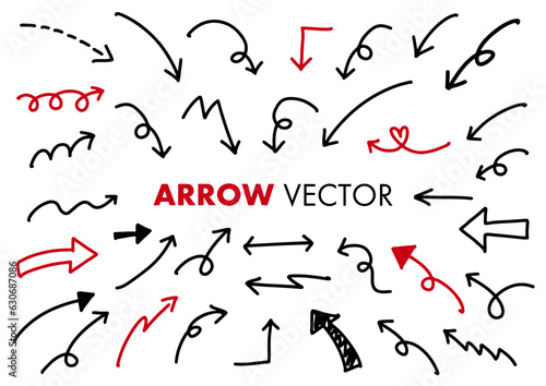 arrow vector a set 手書き風矢印