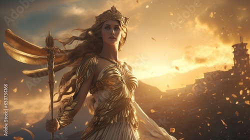 The greek goddess athena.generative ai 