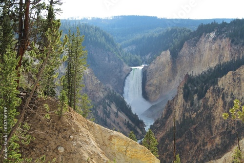 Yellowstone river waterfall