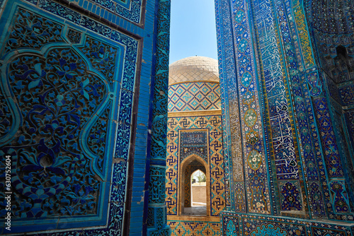 Arch entrance in mausoleum Shahi Zinda in Samarkand