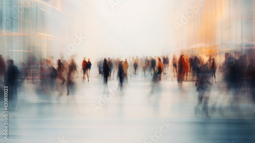 image of blurred crowd of people, Generative AI