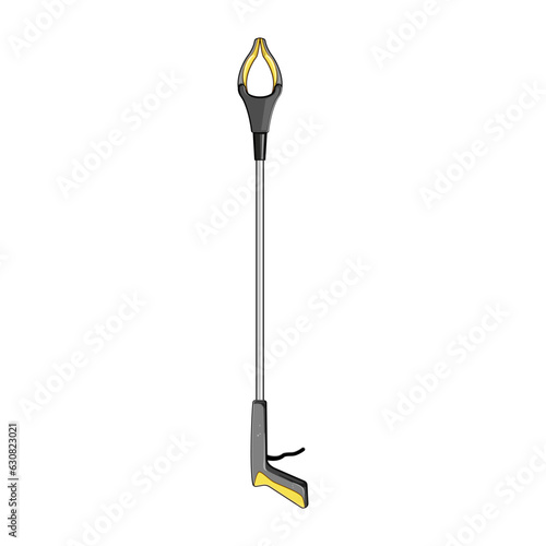 reacher grabber tool cartoon. reach graphic, long symbol, object litter reacher grabber tool sign. isolated symbol vector illustration