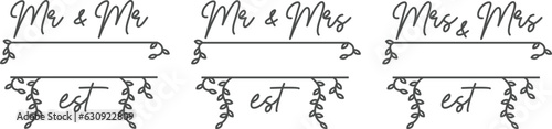 Mr and Mrs monogram. Wedding monogram. Mr. and Mr monogram. Mrs and Mrs monogram.