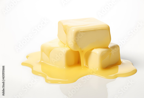 白い背景に溶かしバター