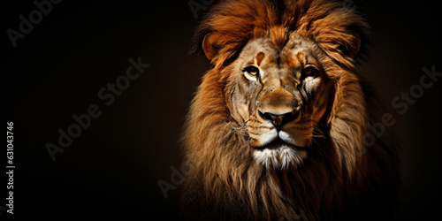 lion isolated on clean background, generative ai
