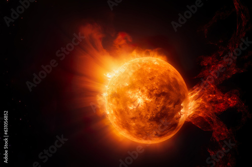 Ai generated image of coronal mass ejection on sun