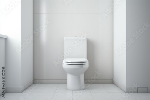 White minimalist toilet room. Generate Ai