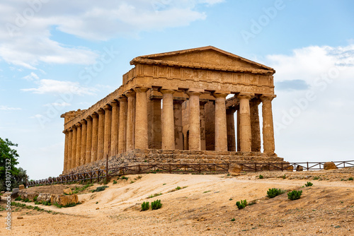 The famous Temple of Concordia in the Valley of Temples near Agrigento, Sicily, Italy