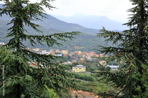 view to Lanusei, a sardinian town on Barbagia mountain