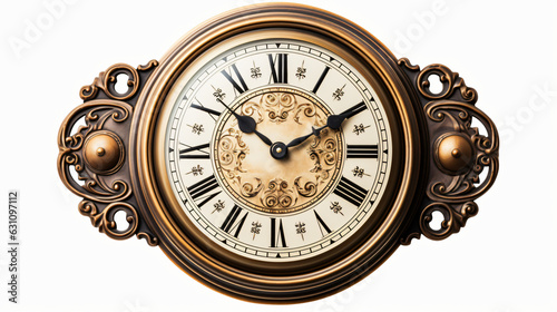 Vintage clock isolated on white background