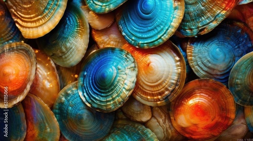 Close-up of some Paula shells also called Abalone