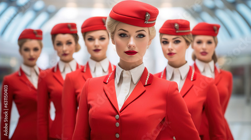 Flight attendants host a mini fashion show, showcasing the airline's various uniforms throughout history, providing a glimpse into the airline's heritage